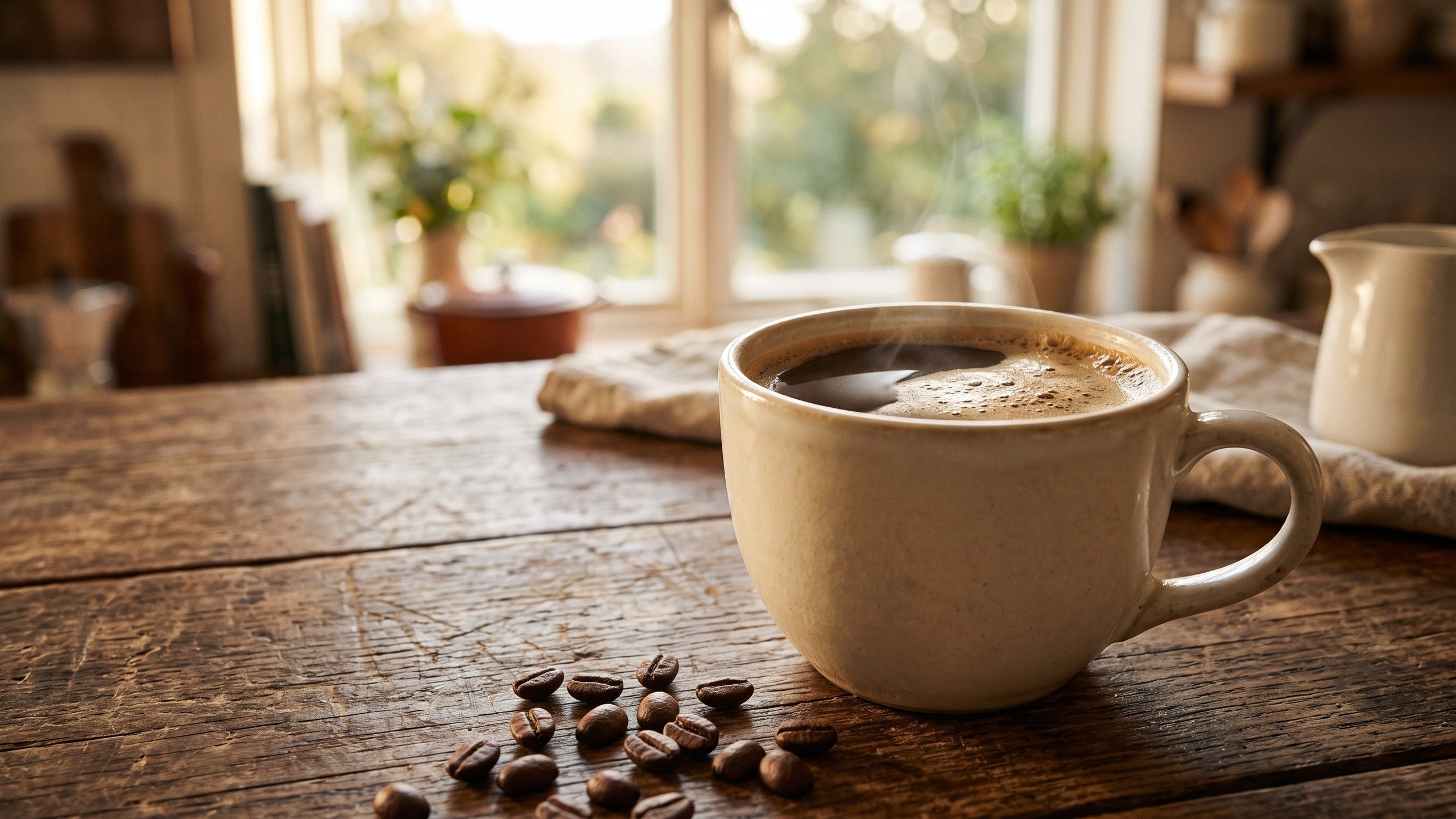 Coffee growing in warm morning light.