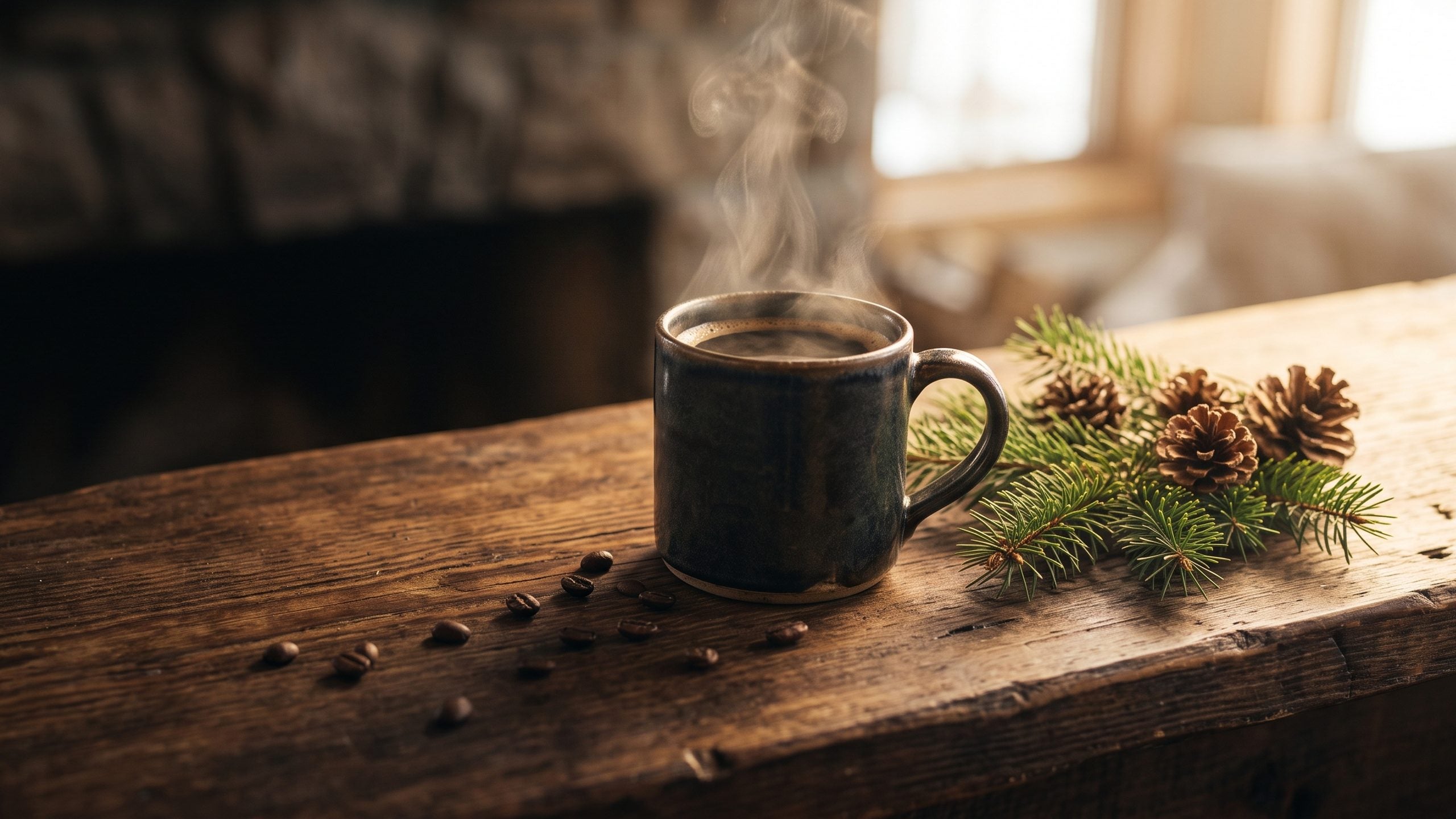 Coffee growing in warm morning light.